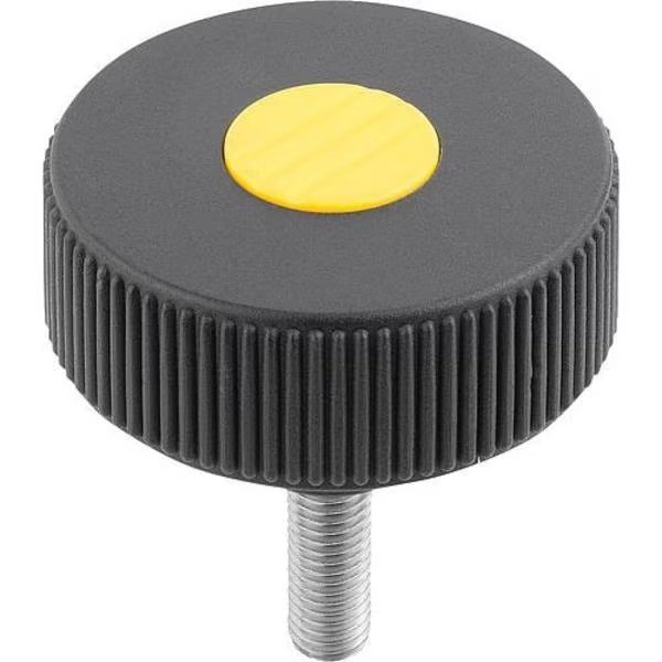 Knurled Wheels components stainless, external thread, Style L, metric, Kipp, Mfr#: K0261.51087X60